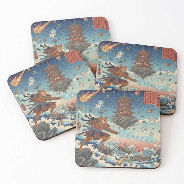 Item preview, samurai cat designed and sold by CatLadystore.