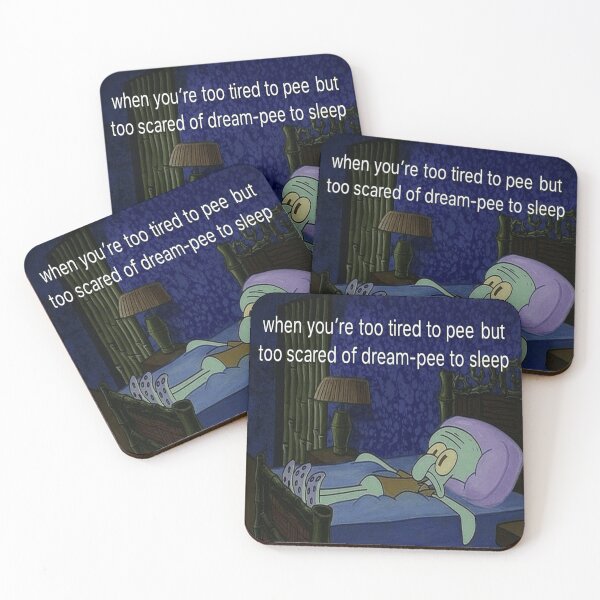 Item preview, Too Tired To Pee Meme – Funny Late Night Bathroom Anxiety Design designed and sold by POD DYNASTY | Original Print On Demand T-Shirt Graphics.