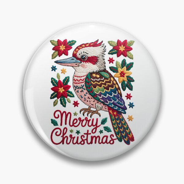 Item preview, Xmas Kookaburra – Embroidered Festive Bird Illustration designed and sold by JessArty ⭐⭐⭐⭐⭐.