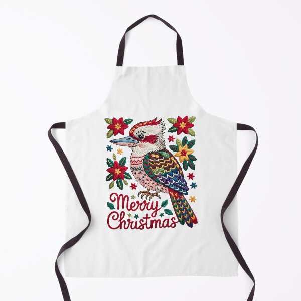 Item preview, Xmas Kookaburra – Embroidered Festive Bird Illustration designed and sold by JessArty ⭐⭐⭐⭐⭐.