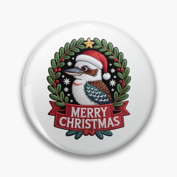 Item preview, Xmas Kookaburra – Hand-Stitched Holiday Nature Art designed and sold by JessArty ⭐⭐⭐⭐⭐.
