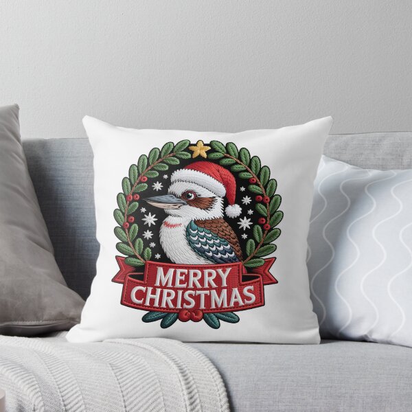 Item preview, Xmas Kookaburra – Hand-Stitched Holiday Nature Art designed and sold by JessArty ⭐⭐⭐⭐⭐.