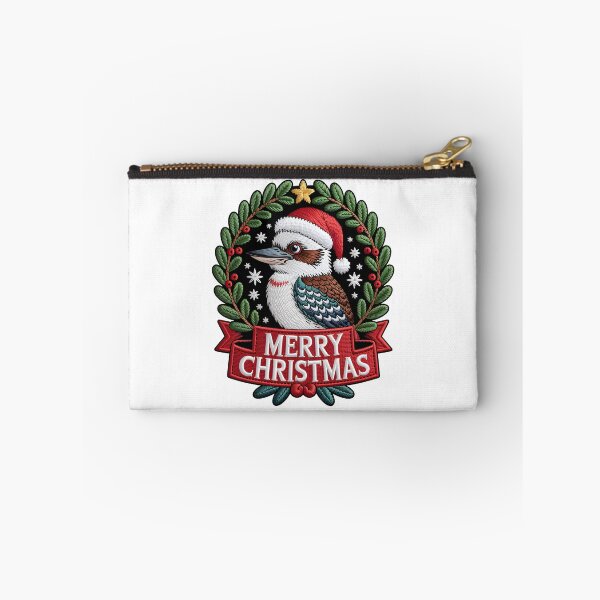 Item preview, Xmas Kookaburra – Hand-Stitched Holiday Nature Art designed and sold by JessArty ⭐⭐⭐⭐⭐.