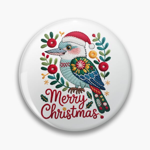 Item preview, Xmas Kookaburra – Rustic Embroidery Holiday Design designed and sold by JessArty ⭐⭐⭐⭐⭐.