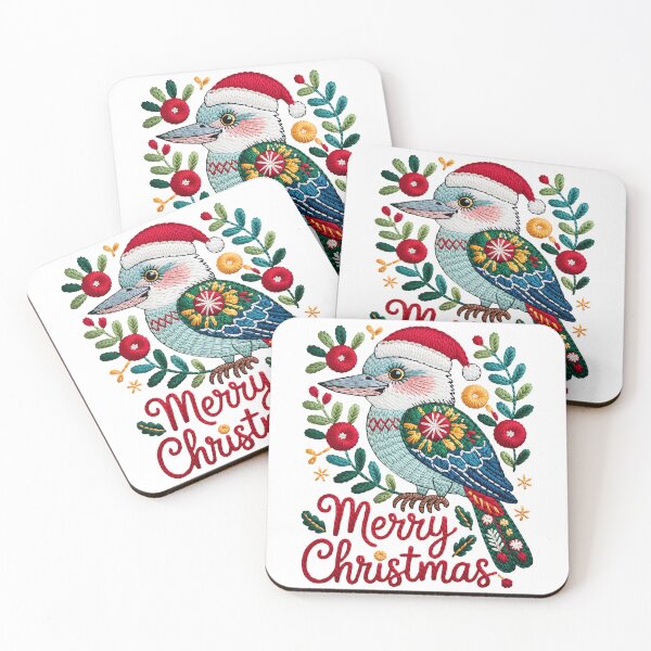 Item preview, Xmas Kookaburra – Rustic Embroidery Holiday Design designed and sold by JessArty ⭐⭐⭐⭐⭐.