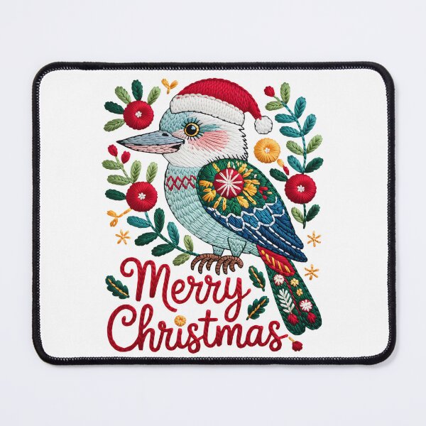 Item preview, Xmas Kookaburra – Rustic Embroidery Holiday Design designed and sold by JessArty ⭐⭐⭐⭐⭐.