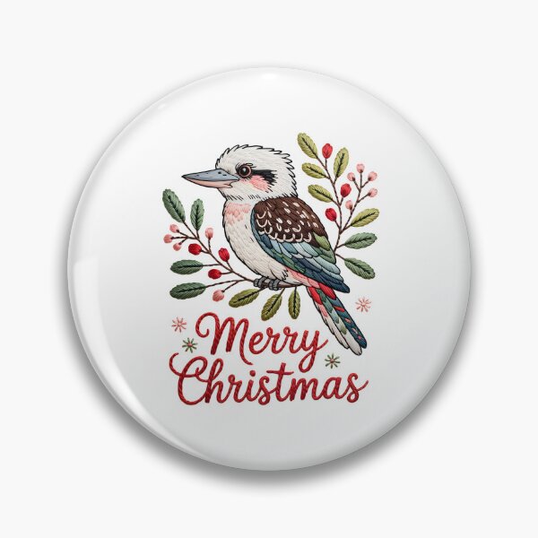 Item preview, Xmas Kookaburra – Embroidery Style Festive Wreath designed and sold by JessArty ⭐⭐⭐⭐⭐.