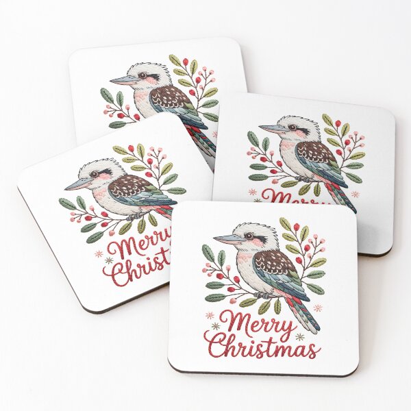 Item preview, Xmas Kookaburra – Embroidery Style Festive Wreath designed and sold by JessArty ⭐⭐⭐⭐⭐.