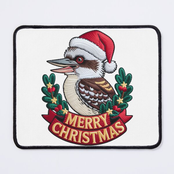 Item preview, Xmas Kookaburra – Stitched Aussie Christmas Art designed and sold by JessArty ⭐⭐⭐⭐⭐.