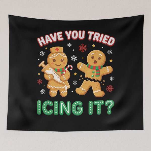 Item preview, Gingerbread Icing It Funny Christmas Nurse Art designed and sold by FreshVibe Prints.