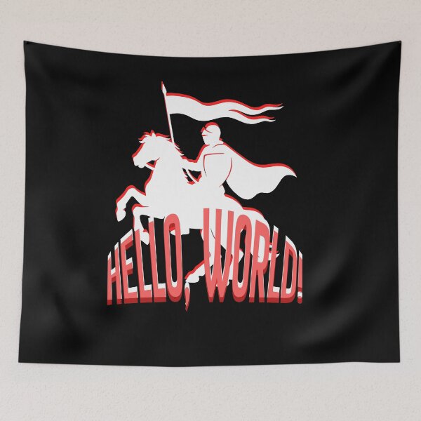 Item preview, Retro Knight “Hello World” Graphic – Vintage Rider Design for Programmers & Gamers designed and sold by Hayir Design.