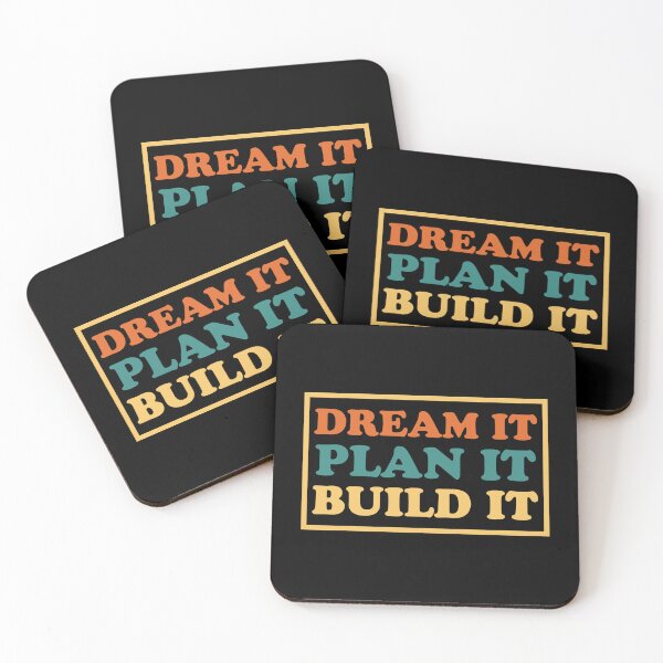 Item preview, Dream It Plan It Build It - Motivational Inspirational Positive Quote designed and sold by Shape Snip Studio.