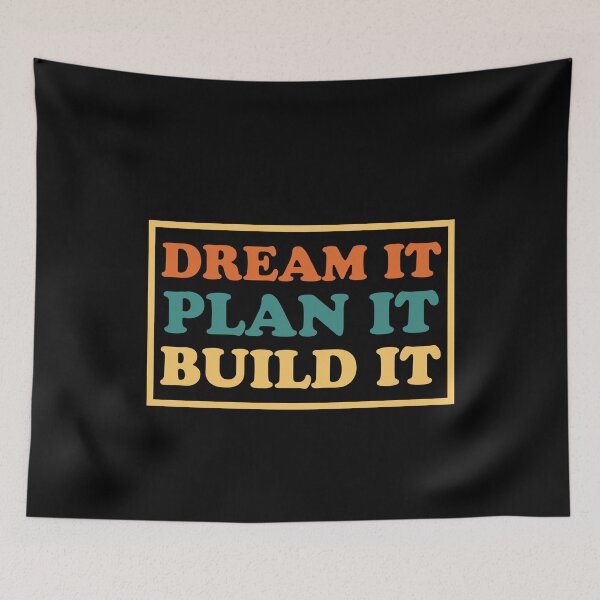 Item preview, Dream It Plan It Build It - Motivational Inspirational Positive Quote designed and sold by Shape Snip Studio.