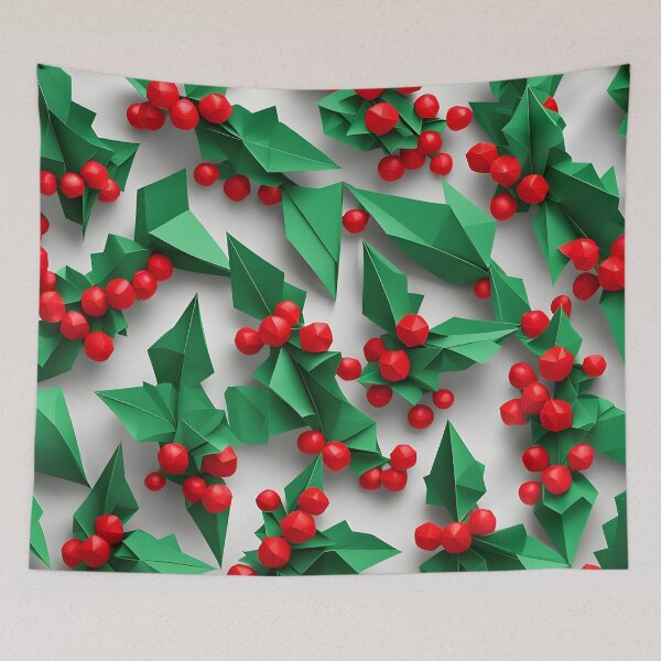 Item preview, Origami Art - Winter's Embrace: Holly and Berries designed and sold by ArtfulFolds.