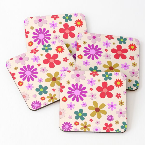 Item preview, Scattered Retro Flower Power Blooms - Happy and Groovy Abstract Floral Design designed and sold by DeeLulu.