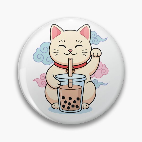 Item preview, Lucky Boba Cat - Maneki Neko Drinking Bubble Tea designed and sold by AidenPierce667.