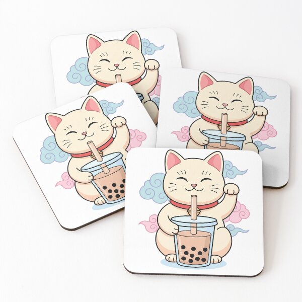 Item preview, Lucky Boba Cat - Maneki Neko Drinking Bubble Tea designed and sold by AidenPierce667.