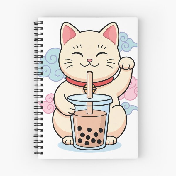 Item preview, Lucky Boba Cat - Maneki Neko Drinking Bubble Tea designed and sold by AidenPierce667.