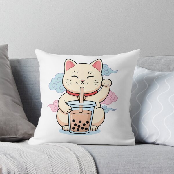 Item preview, Lucky Boba Cat - Maneki Neko Drinking Bubble Tea designed and sold by AidenPierce667.