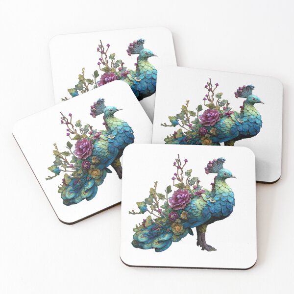 Item preview, Floral Fantasy Colorful Jungle Peacock designed and sold by BeeFreeStudio.