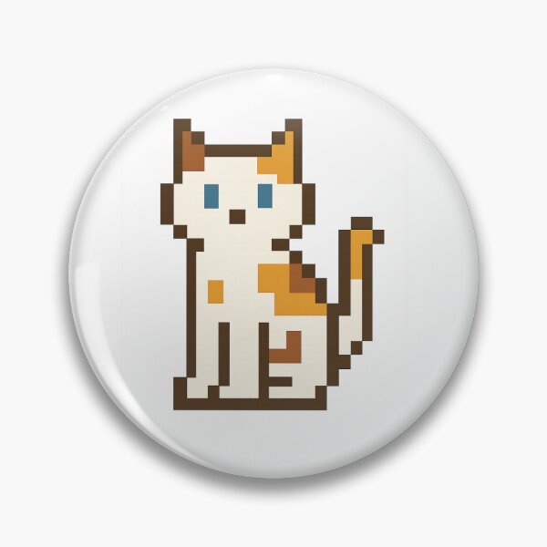 Item preview, Cute White Pixel Art Cat with Blue Eyes designed and sold by XNamishX40.