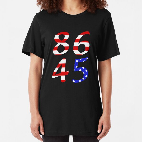 86 45 American Flag Distress Slim Fit T-Shirt