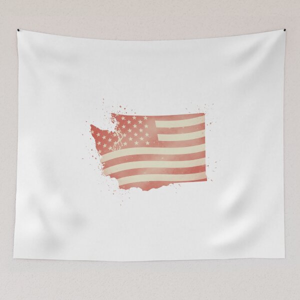 Item preview, Washington USA Flag Silhouette – Stars and Stripes State Outline designed and sold by Paper Drip.
