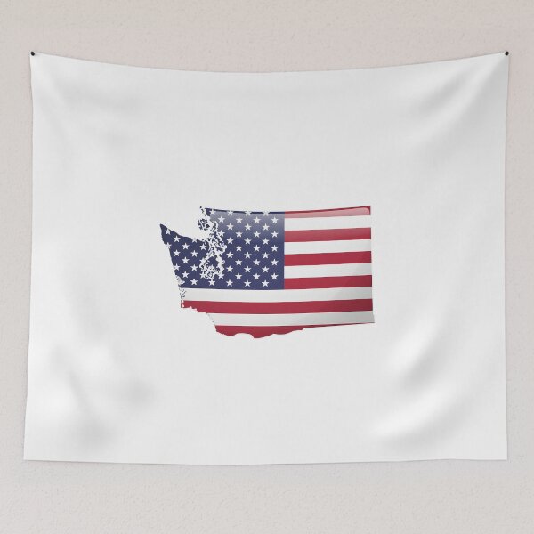 Item preview, Washington Stars & Stripes State Silhouette – Distressed Americana designed and sold by Paper Drip.