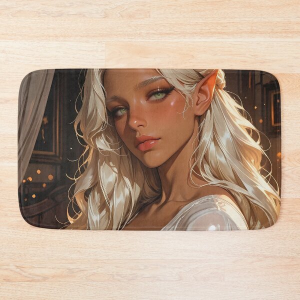 Item preview, Enchanting Elven Waifu Beauty With Flowing Silver Hair designed and sold by BorgSpareParts.