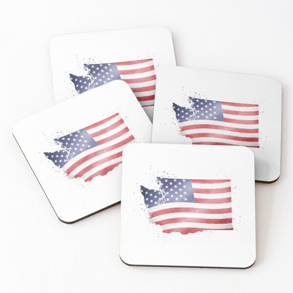 Item preview, Washington Stars & Stripes State Silhouette – Distressed Americana designed and sold by Paper Drip.