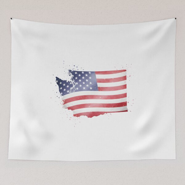 Item preview, Washington Stars & Stripes State Silhouette – Distressed Americana designed and sold by Paper Drip.