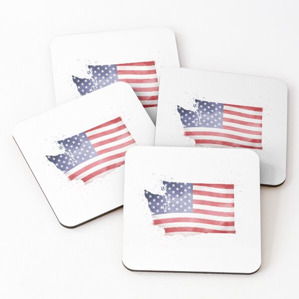 Item preview, Washington Stars & Stripes State Silhouette – Distressed Americana designed and sold by Paper Drip.