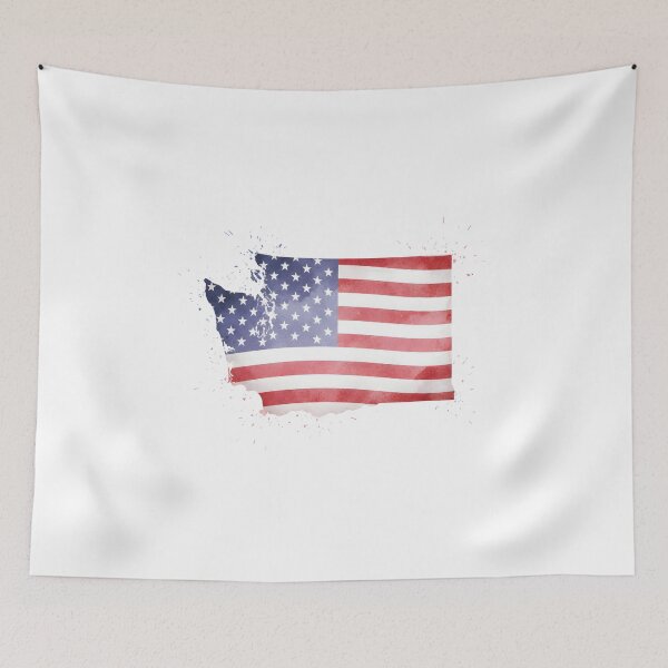 Item preview, Washington Stars & Stripes State Silhouette – Distressed Americana designed and sold by Paper Drip.