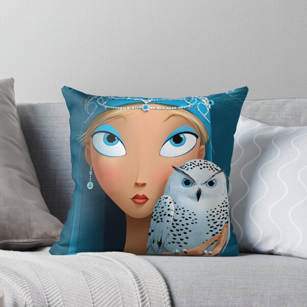 Item preview, Elegant Woman with Owl in Blue Tones and Diamonds designed and sold by Artessie.
