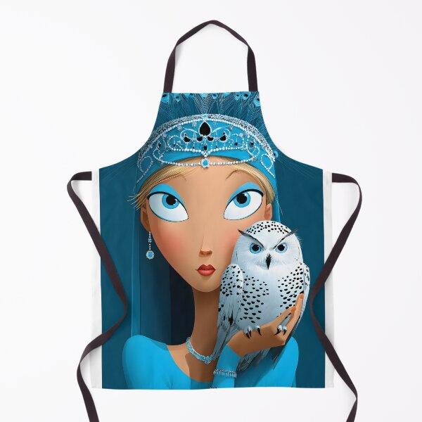 Item preview, Elegant Woman with Owl in Blue Tones and Diamonds designed and sold by Artessie.