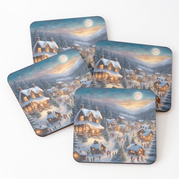 Item preview, Vintage Mountain Village, Winter designed and sold by RisingWolfStudio.