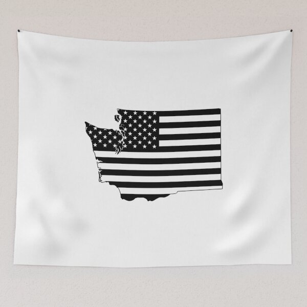 Item preview, Washington USA Flag Silhouette – Stars and Stripes State Outline designed and sold by Paper Drip.