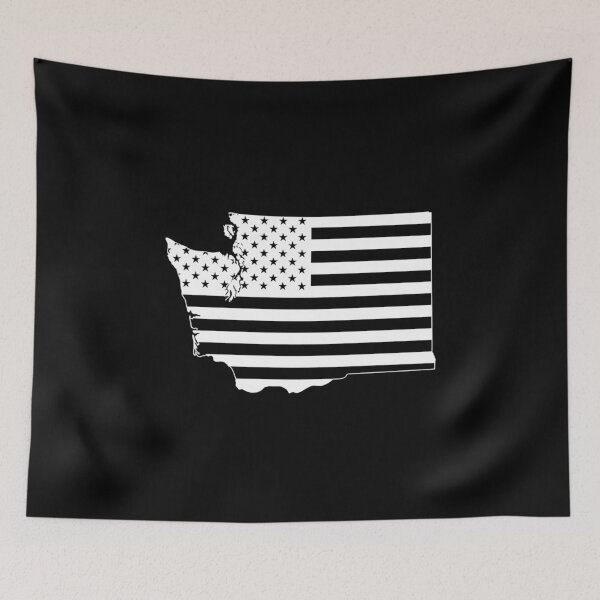 Item preview, Washington USA Flag Silhouette – Stars and Stripes State Outline designed and sold by Paper Drip.