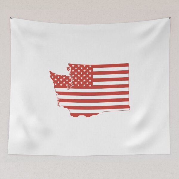 Item preview, Washington USA Flag Silhouette – Stars and Stripes State Outline designed and sold by Paper Drip.