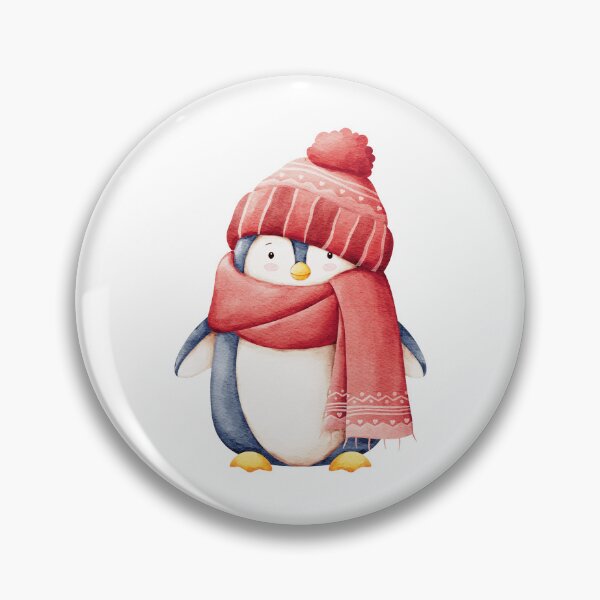 Item preview, A Cute Winter Holiday Penguin Watercolor Illustration designed and sold by TinyBirdyDesigns.