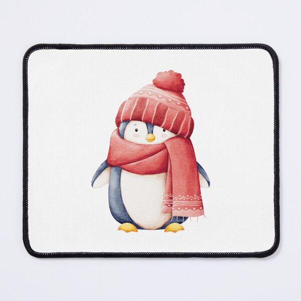 Item preview, A Cute Winter Holiday Penguin Watercolor Illustration designed and sold by TinyBirdyDesigns.