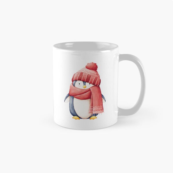 Item preview, A Cute Winter Holiday Penguin Watercolor Illustration designed and sold by TinyBirdyDesigns.