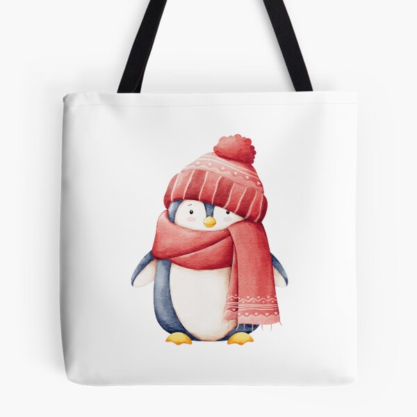 Item preview, A Cute Winter Holiday Penguin Watercolor Illustration designed and sold by TinyBirdyDesigns.