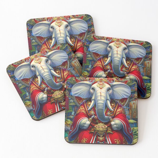 Item preview, Majestic Elephant in Ornate Traditional Attire designed and sold by Artessie.