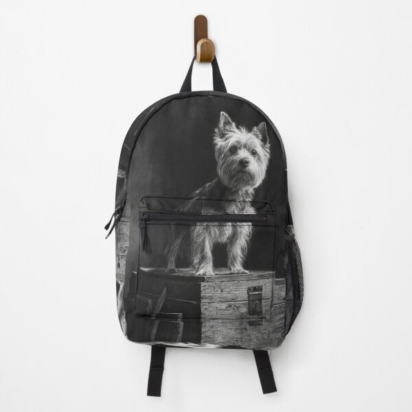 Item preview, A proud Yorkshire Terrier standing atop an old wooden crate, Dogs in Motion designed and sold by CDC40.