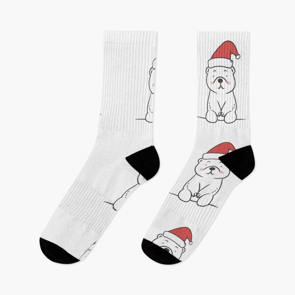 Item preview, logo minimalist, cute ice cream bear with red Christmas hat and red bow, lineart drawing, one stroke, abstraction, simplicity and elegance, clean design, white background, black red illustration designed and sold by gulka8.