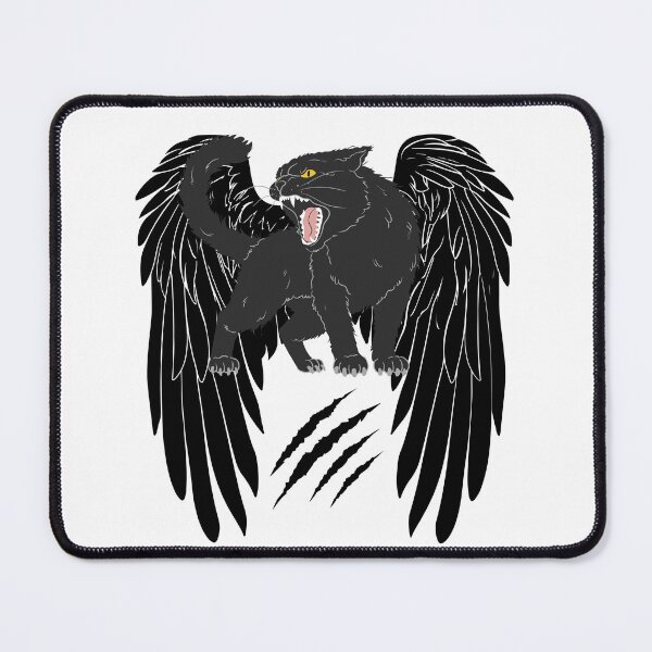 Item preview, Winged Black Cat Fury – Dark Angel Feline with Claw Marks designed and sold by Carftastic.