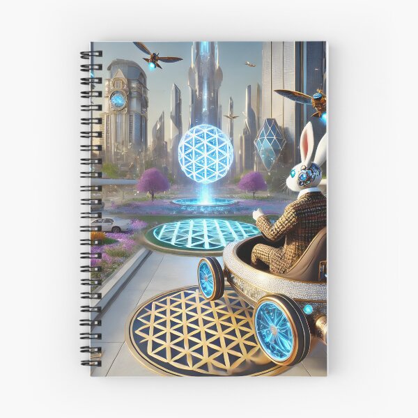 Item preview, A cyborg rabbit driving a futuristic flying car 003L3P176TH4KE9  designed and sold by OsirizyahDesign.