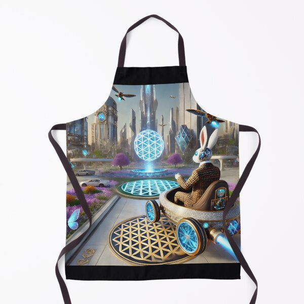Item preview, A cyborg rabbit driving a futuristic flying car 003L3P176TH4KE9  designed and sold by OsirizyahDesign.