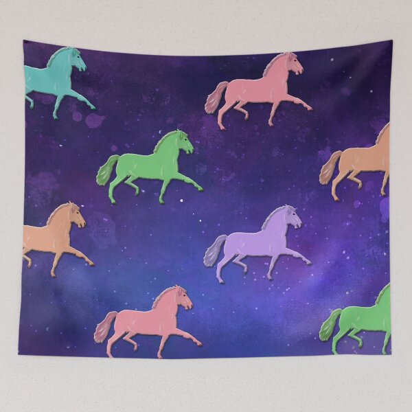 Item preview, ponis coloridos en el cielo nocturno designed and sold by Epic Splash Creations.
